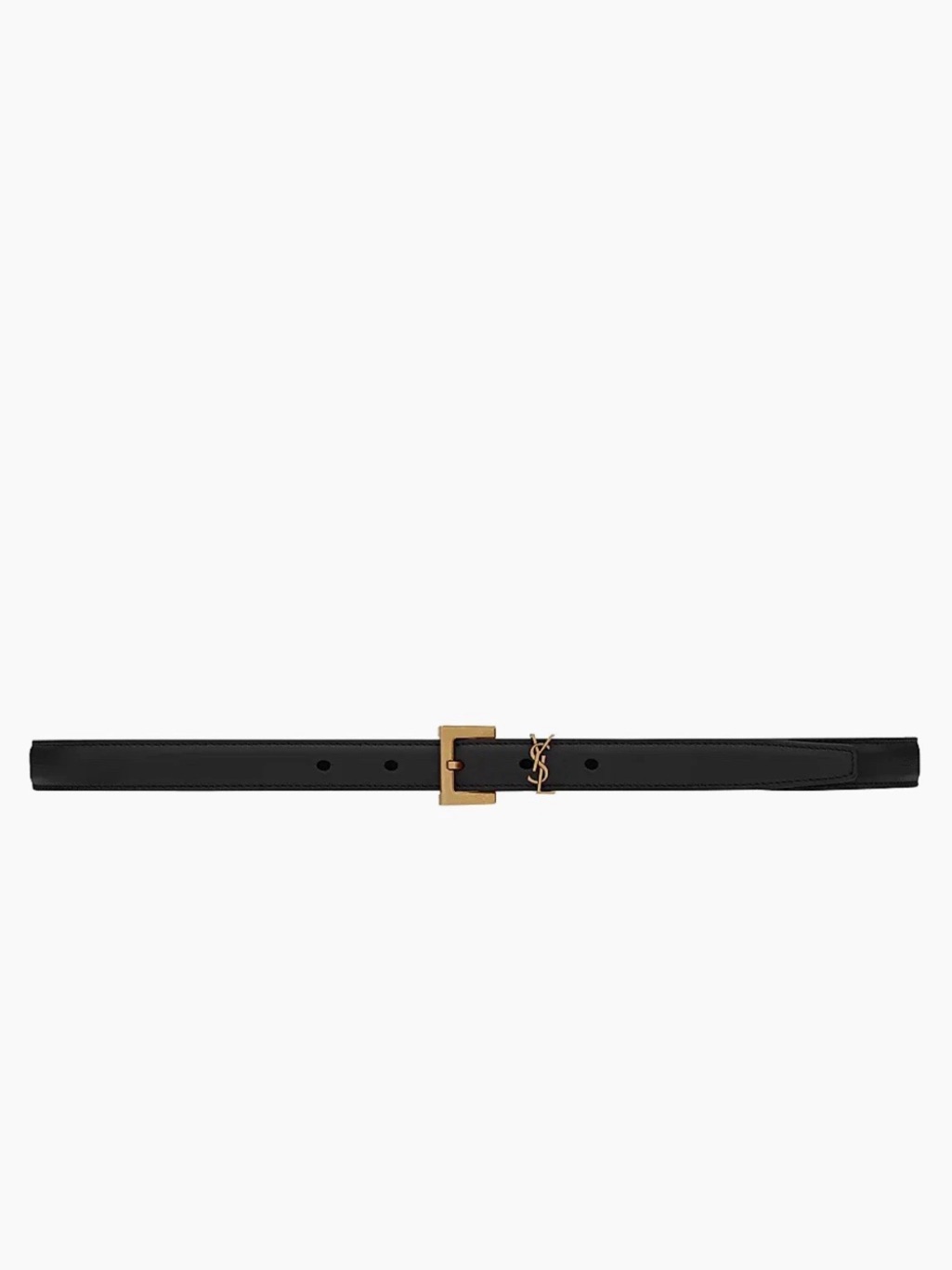 Saint Laurent Ysl Cassandre Leather Belt In Black